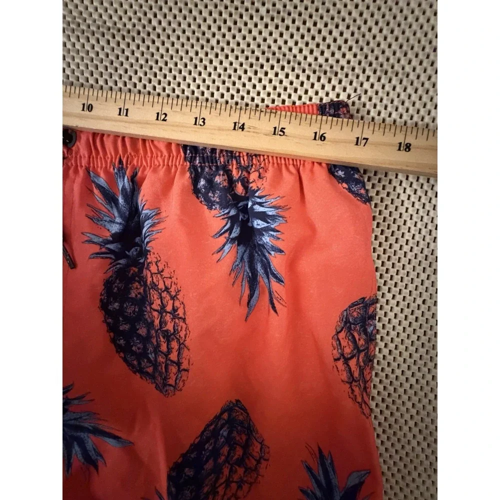 OCEAN CURRENT Swim Trunks L/XL Men Large Pineapple Orange Pink Shorts Lined Mesh